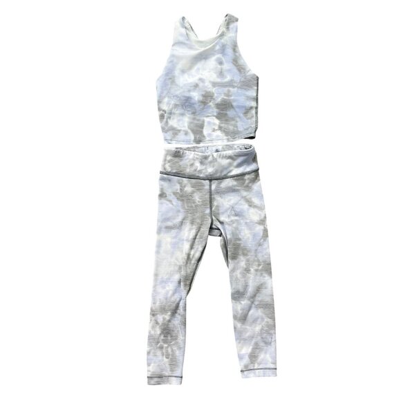 Athleta Girl High Rise Chit Chat Capri Legging Set Girls Size XS‎ (6) Athletic - Picture 1 of 11